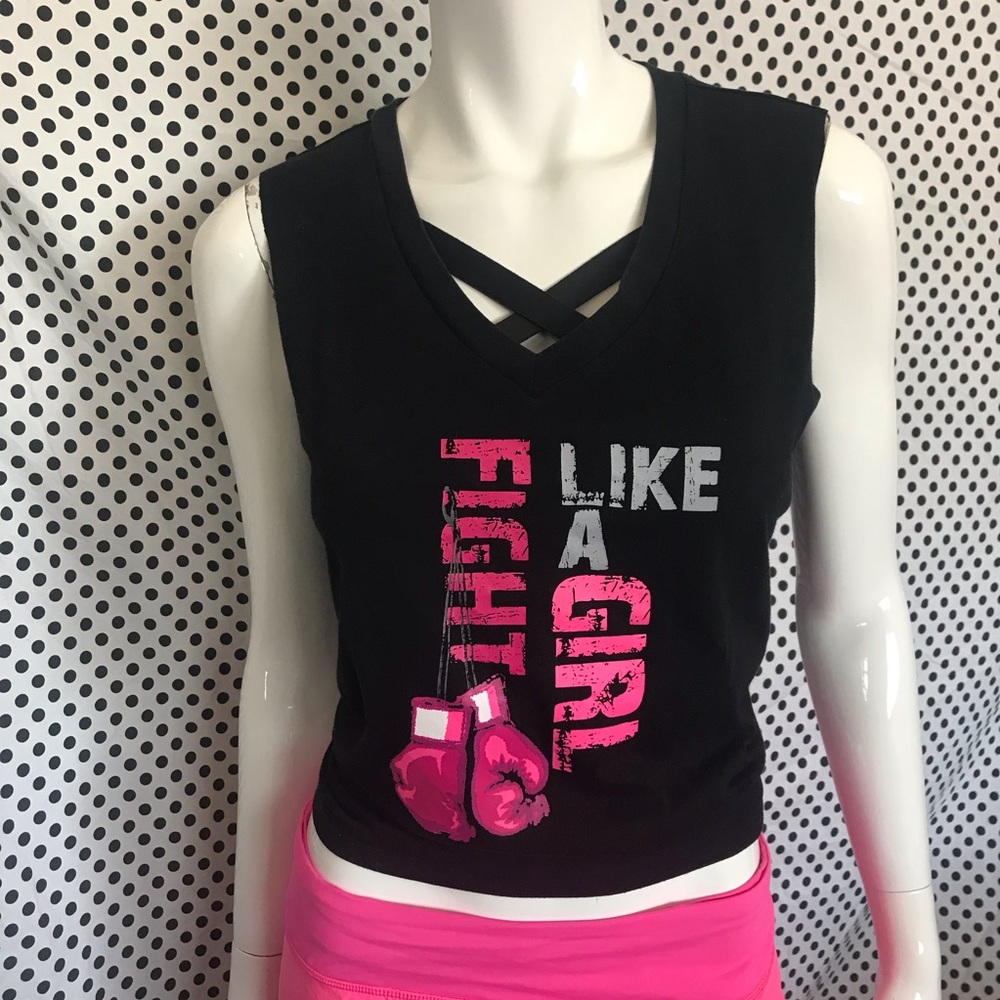 Shirt (raw edge sleeveless) Fight Like a Girl,  Women’s Size Medium